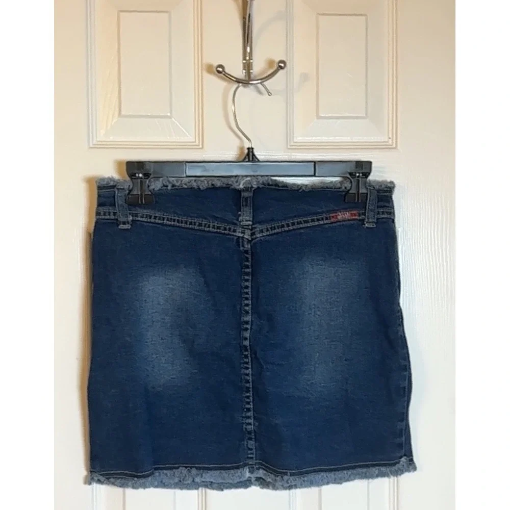 Jalate Denim Skirt Women's Size 5/6 Blue Jeans‎ Mini Frayed Hem Casual